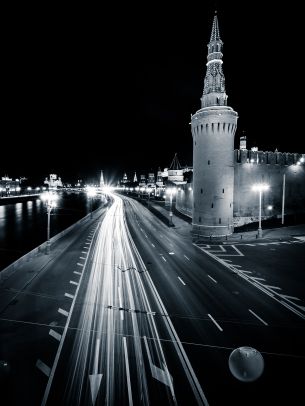 Moscow, Kremlin, black and white Wallpaper 2763x3684