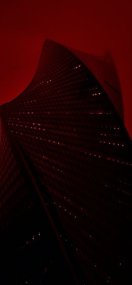Moscow City, skyscraper, red Wallpaper 1080x2340