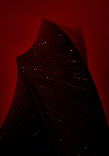 Moscow City, skyscraper, red Wallpaper 1668x2388