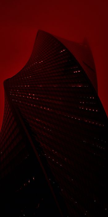 Moscow City, skyscraper, red Wallpaper 720x1440