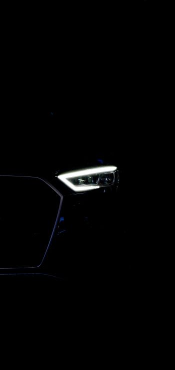 Audi, headlights, black Wallpaper 1080x2280
