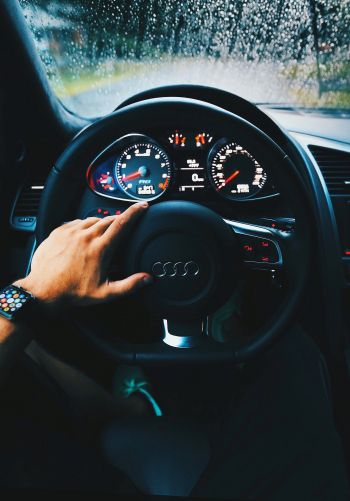 Audi, steering wheel Wallpaper 1668x2388