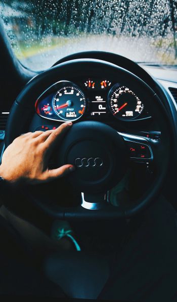 Audi, steering wheel Wallpaper 600x1024
