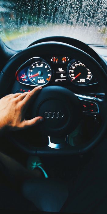 Audi, steering wheel Wallpaper 720x1440