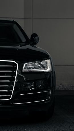 Обои 640x1136 Audi, фары, черный