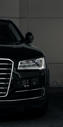 Обои 720x1440 Audi, фары, черный