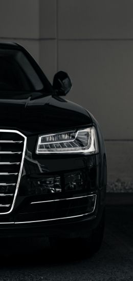 Обои 720x1520 Audi, фары, черный