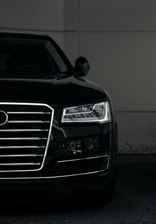 Обои 1640x2360 Audi, фары, черный