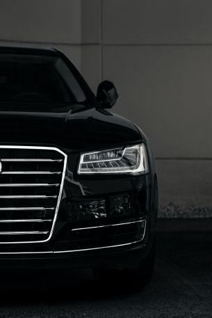 Обои 640x960 Audi, фары, черный