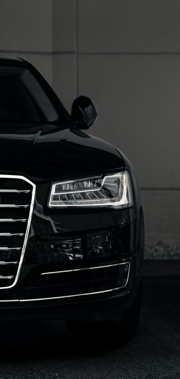 Audi, headlights, black Wallpaper 1440x3040