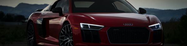 Audi R8, sports car Wallpaper 1590x400