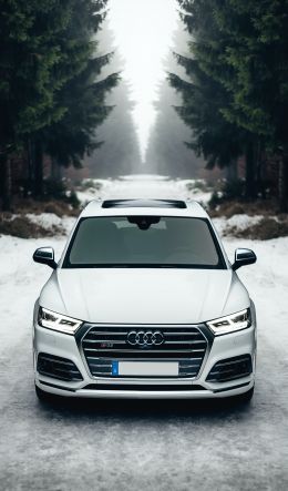 Обои 600x1024 Audi Q5, зима, белый