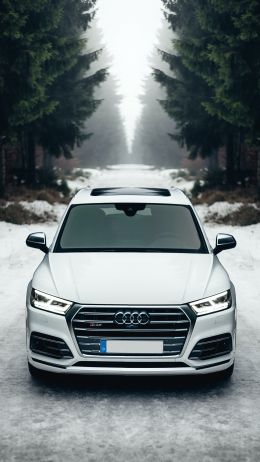 Audi Q5, winter, white Wallpaper 1440x2560