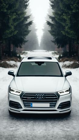 Обои 720x1280 Audi Q5, зима, белый