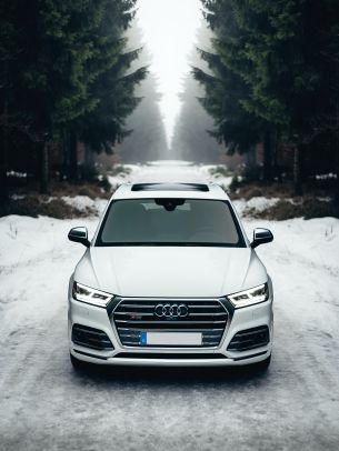 Audi Q5, winter, white Wallpaper 1536x2048