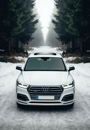 Обои 1640x2360 Audi Q5, зима, белый