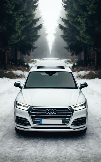 Audi Q5, winter, white Wallpaper 1600x2560