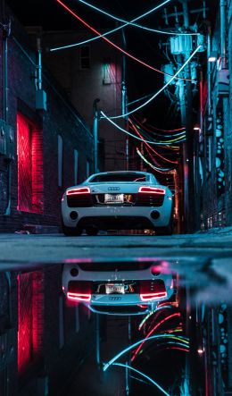 Обои 600x1024 Audi, спортивная машина, отражение