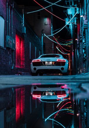 Audi, sports car, reflection Wallpaper 1640x2360