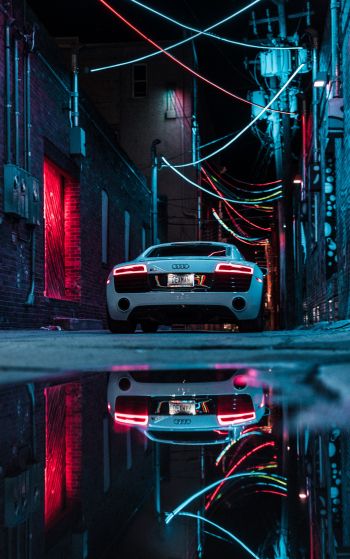 Audi, sports car, reflection Wallpaper 1752x2800