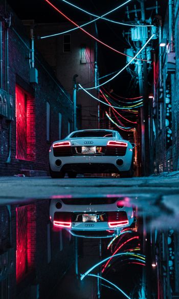Audi, sports car, reflection Wallpaper 1200x2000