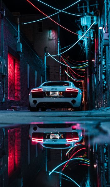 Audi, sports car, reflection Wallpaper 600x1024