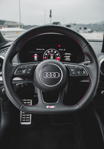 Audi, steering wheel Wallpaper 1640x2360