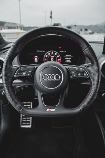 Audi, steering wheel Wallpaper 640x960