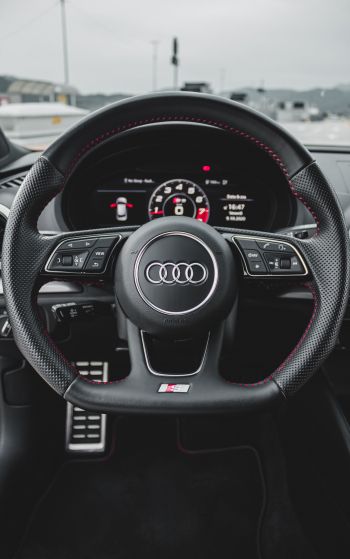 Audi, steering wheel Wallpaper 1752x2800