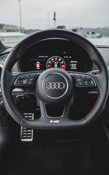 Audi, steering wheel Wallpaper 1600x2560