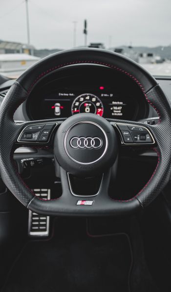 Audi, steering wheel Wallpaper 600x1024