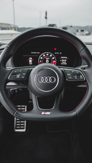 Audi, steering wheel Wallpaper 640x1136