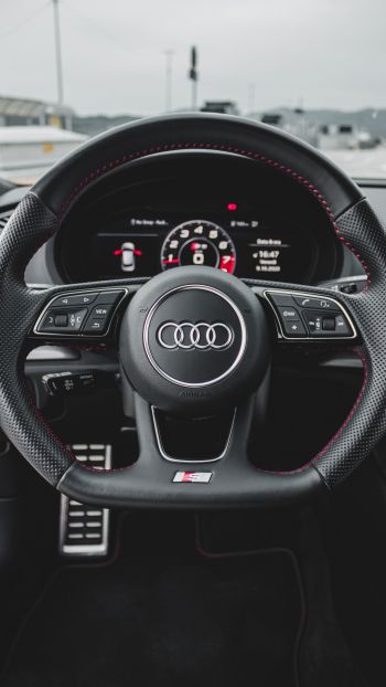 Audi, steering wheel Wallpaper 1440x2560