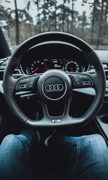 steering wheel audi, salon Audi Wallpaper 1200x2000