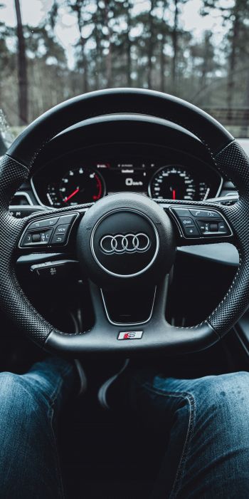 steering wheel audi, salon Audi Wallpaper 720x1440