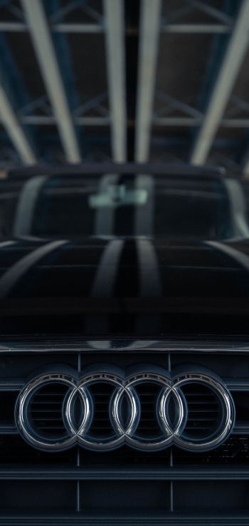 Обои 1080x2280 логотип Audi, эмблема