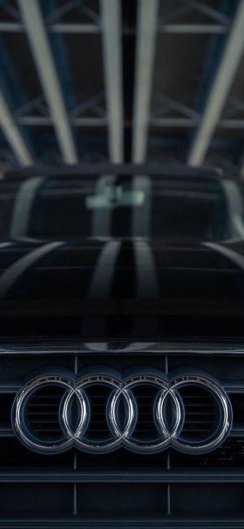 Обои 828x1792 логотип Audi, эмблема