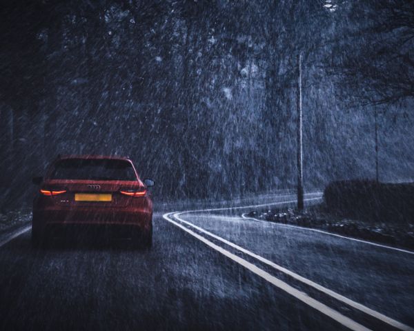 Audi, rain, road Wallpaper 1280x1024