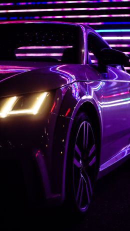 Audi TT, sports car, purple Wallpaper 2160x3840