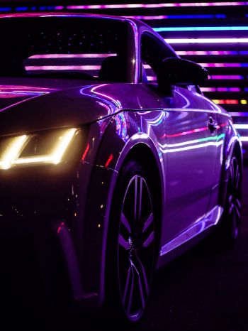 Audi TT, sports car, purple Wallpaper 2048x2732