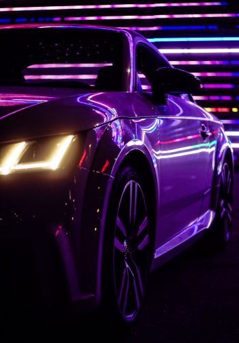 Audi TT, sports car, purple Wallpaper 1668x2388