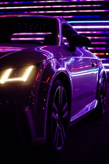Audi TT, sports car, purple Wallpaper 640x960