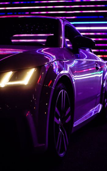 Audi TT, sports car, purple Wallpaper 1752x2800