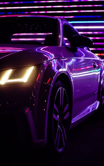 Audi TT, sports car, purple Wallpaper 1600x2560