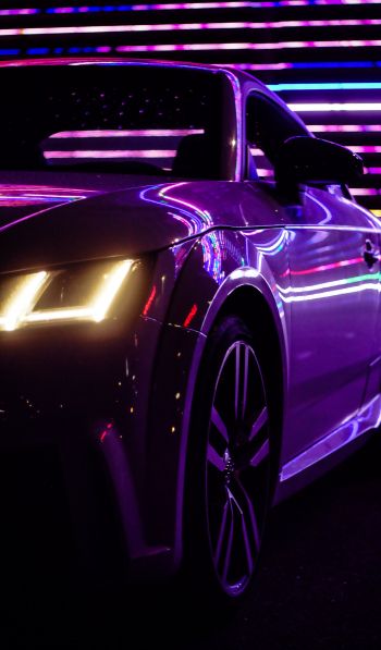 Audi TT, sports car, purple Wallpaper 600x1024