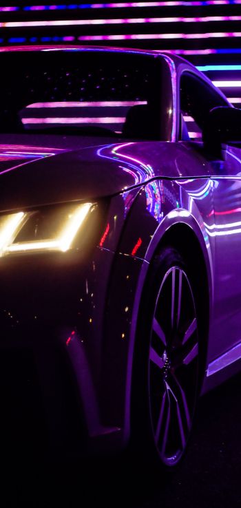 Audi TT, sports car, purple Wallpaper 1080x2280