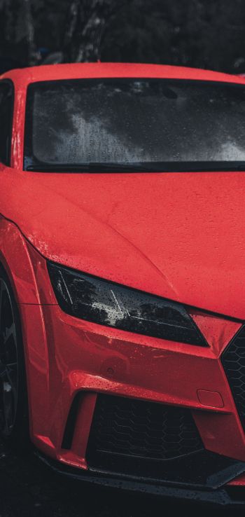 Audi TT, sports car, red Wallpaper 1080x2280