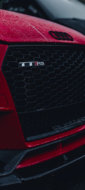 Audi TT, red, sports car Wallpaper 1440x3200