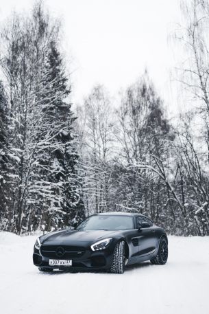 Mercedes-AMG, black and white, winter Wallpaper 4160x6240