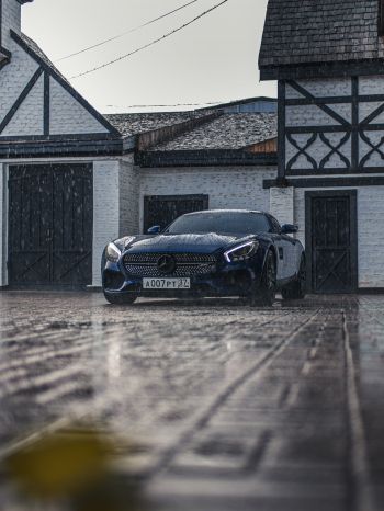 Mercedes-AMG, sports car, rain Wallpaper 1668x2224
